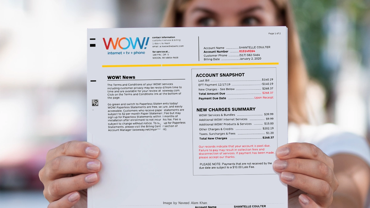 Pay your Wowway Internet Bill Statement