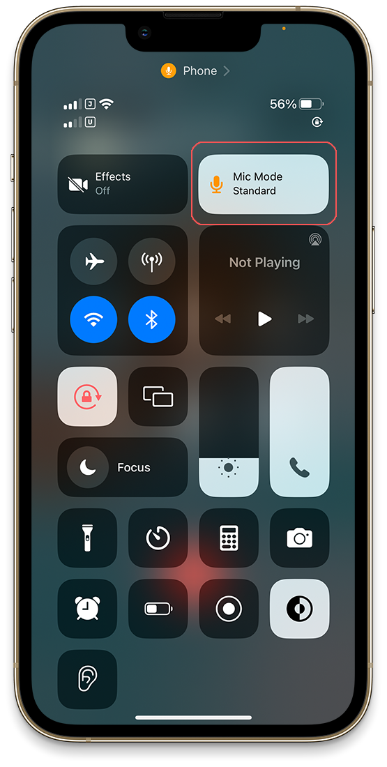 Locate and Tap on Mic Mode