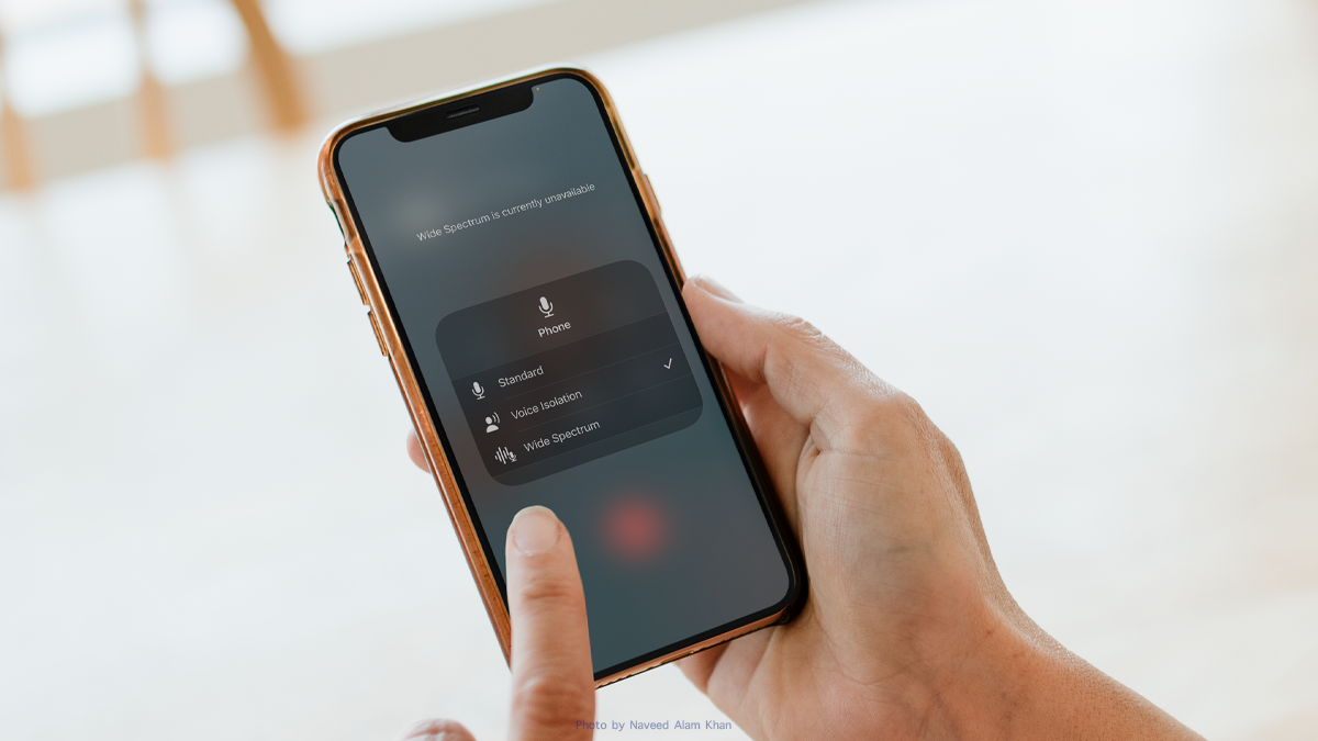 iPhone Mic Mode Settings for Voice Isolation and Wide Spectrum