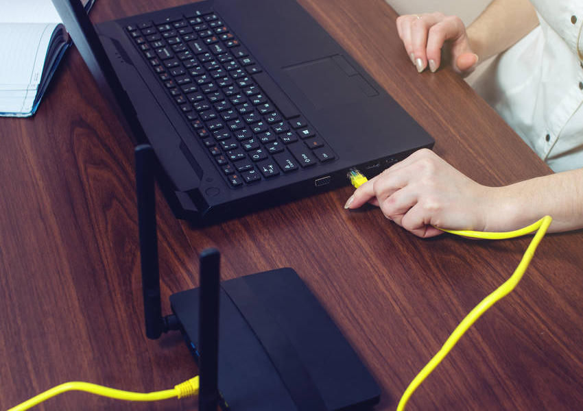 Connect the Spectrum Router or Modem to Laptop via Ethernet Cable